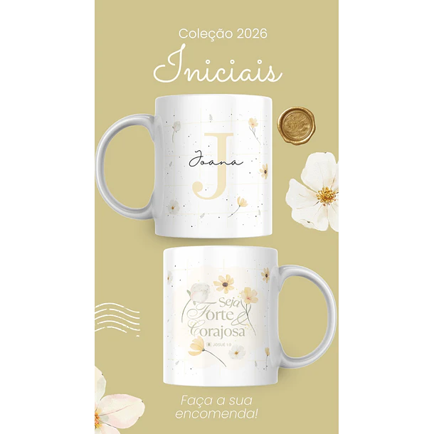 Artes para Caneca Frases Alfabeto Iniciais Arquivo Editável em Canva 6