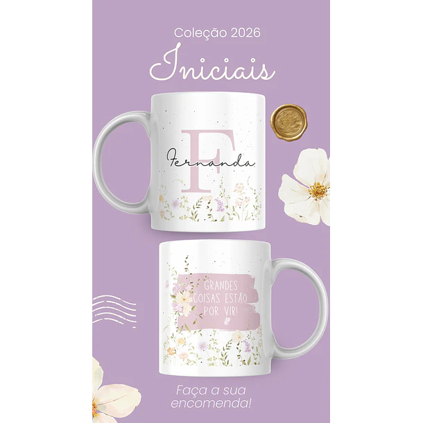 Artes para Caneca Frases Alfabeto Iniciais Arquivo Editável em Canva 7
