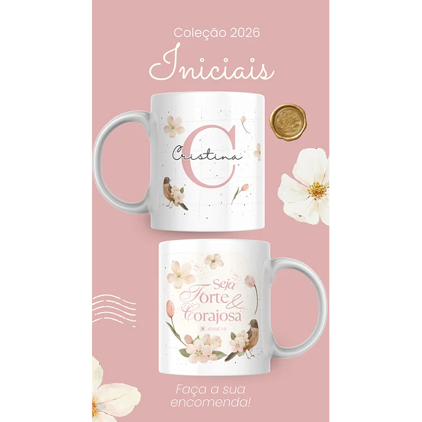 Artes para Caneca Frases Alfabeto Iniciais Arquivo Editável em Canva 8