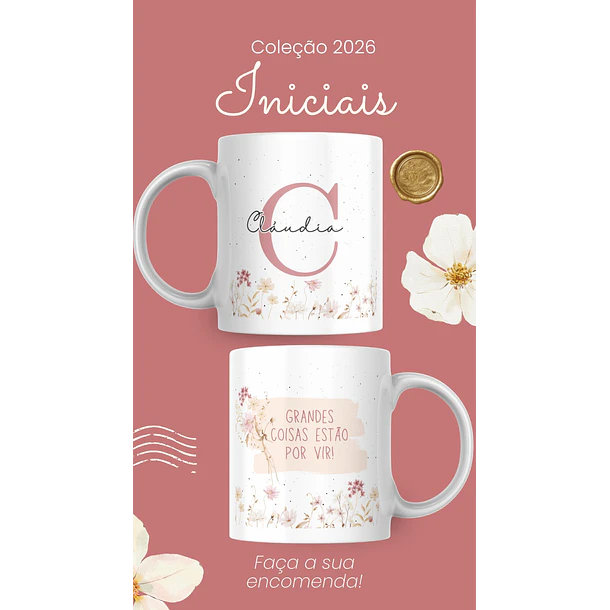 Artes para Caneca Frases Alfabeto Iniciais Arquivo Editável em Canva 9