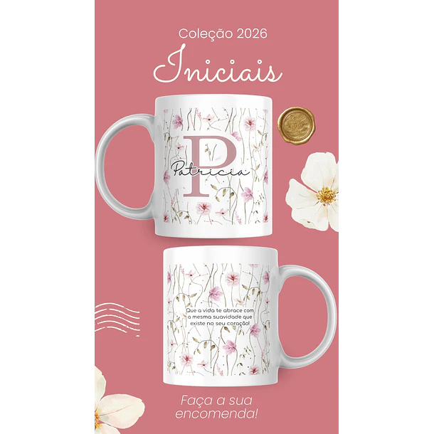 Artes para Caneca Frases Alfabeto Iniciais Arquivo Editável em Canva 11