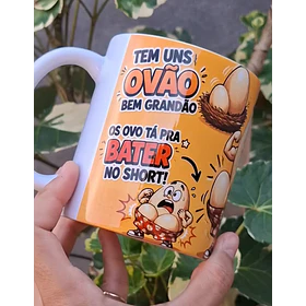 Arte Caneca Tens uns ovão bem grandão, os ovo ta pra bater no short Arquivo em Png 