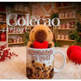 6 Artes para Caneca Dia dos Namorados Capivara Caplove Arquivo em Jpg
