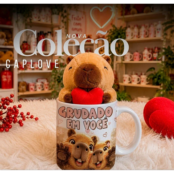 6 Artes para Caneca Dia dos Namorados Capivara Caplove Arquivo em Jpg 1