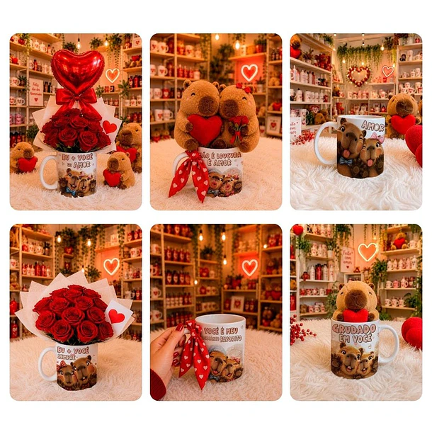 6 Artes para Caneca Dia dos Namorados Capivara Caplove Arquivo em Jpg 2