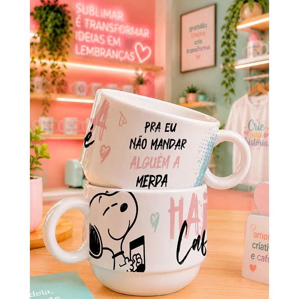 8 Artes para Caneca e Xicará Haja Café SNOOPY Arquivo em Jpg 1