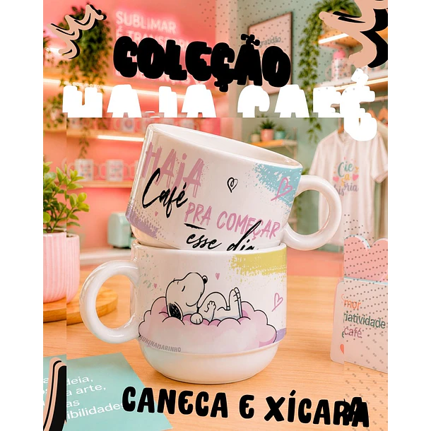 8 Artes para Caneca e Xicará Haja Café SNOOPY Arquivo em Jpg 4