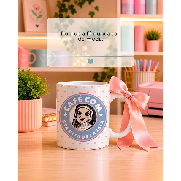 10 Artes para Caneca Santinhos Catolicos Café com Voce Arquivo Editável  2