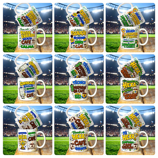 17 Artes para Caneca Brasil Copa do Mundo Arquivo em Jpg  1