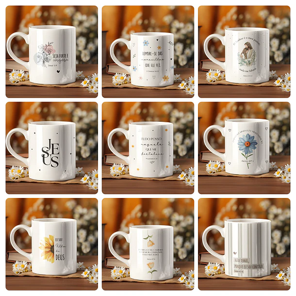 17 Artes para Caneca Jesus Frases Motivacionais Arquivo Editável  2