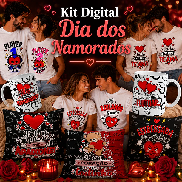34 Artes para Caneca Almofada e Camisa Dia dos Namorados Arquivo Editável 2