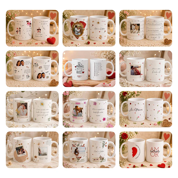 47 Artes para Caneca Dia dos Namorados Arquivos Editáveis em Canva 3