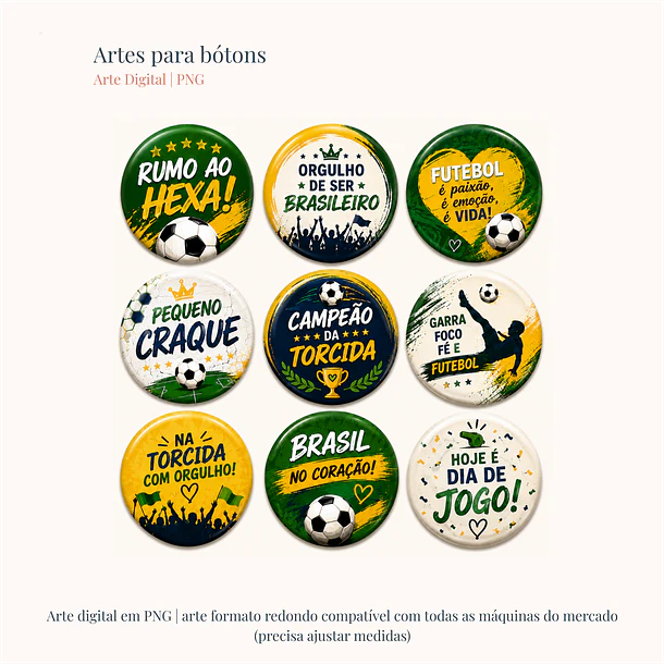 Arquivo artes para Bottons Brasil Copa do Mundo Arquivo em Png  2