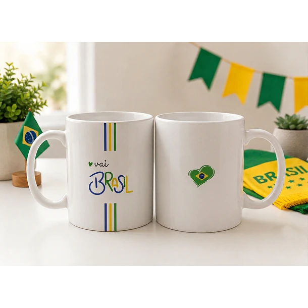 7 Artes para Caneca Brasil Copa do Mundo Arquivo Editável  4