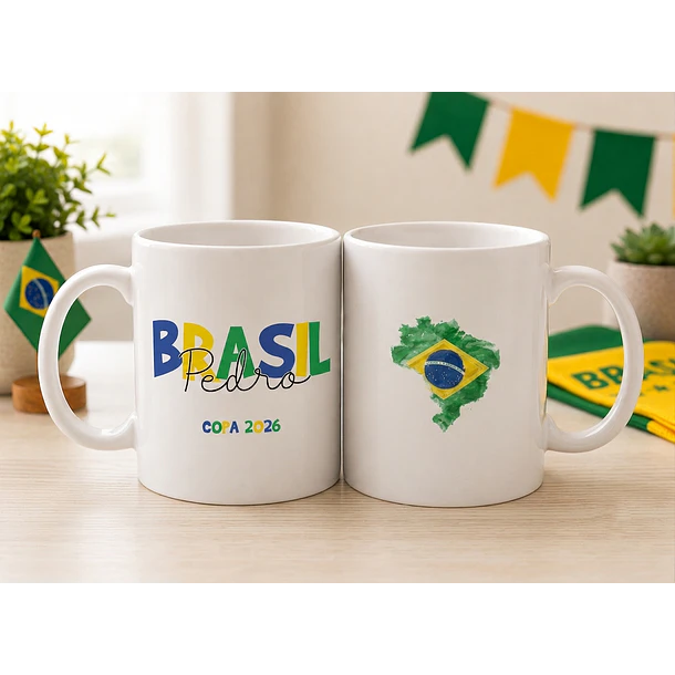 7 Artes para Caneca Brasil Copa do Mundo Arquivo Editável  5