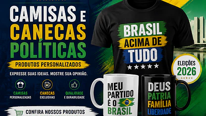 Camisas e Canecas Políticas: Produtos em Alta nas Eleições 2026