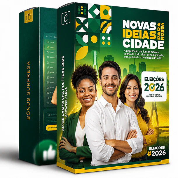 Super Pack Canva Campanha Política, Eleições, Politico, Editavél Canva + Atualizações  - OFERTA LIMITADA  1