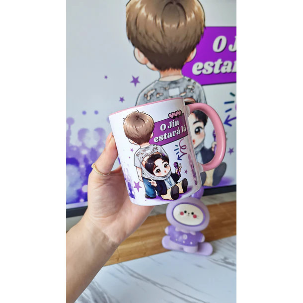 Arte para Caneca Bts JIn e Namjoon Se um dia a vida te der as costas, não fique triste... O Jin estará lá Arquivo Png 2