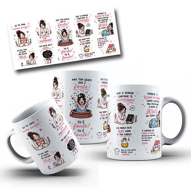 Arte para Caneca Eu te amo tanto minha amiga, só dois tipos de gente não gostam dela. o demônio e o endemoniado Arquivo Png 