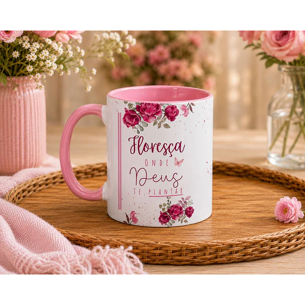 6 Artes para Caneca Florescendo Na Fé Arquivo em Canva   2