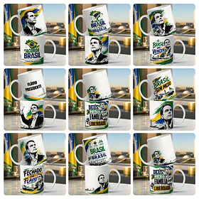 20 Artes para Caneca e Camisa Lula PT e Flávio Bolsonaro PL Politica Arquivo em Jpg