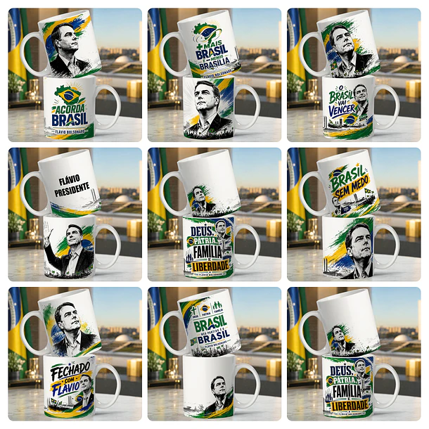 20 Artes para Caneca e Camisa Lula PT e Flávio Bolsonaro PL Politica Arquivo em Jpg 1