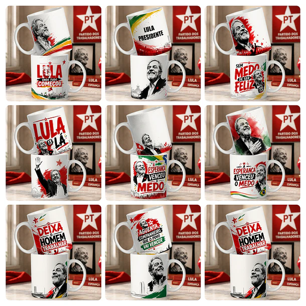 20 Artes para Caneca e Camisa Lula PT e Flávio Bolsonaro PL Politica Arquivo em Jpg 3