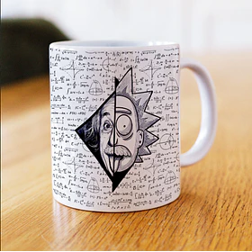 Artes para Caneca Professores Rick & Morty, Einstein em Png 