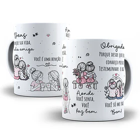 Arte para Caneca Deus abençõe sua vida amiga Arquivo em Jpg  