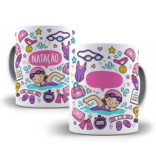 Artes para Caneca Natação em Png 