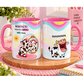 Artes para Caneca Reagi fia, tu nasceu linda, Não rica - Vaquinha em Png
