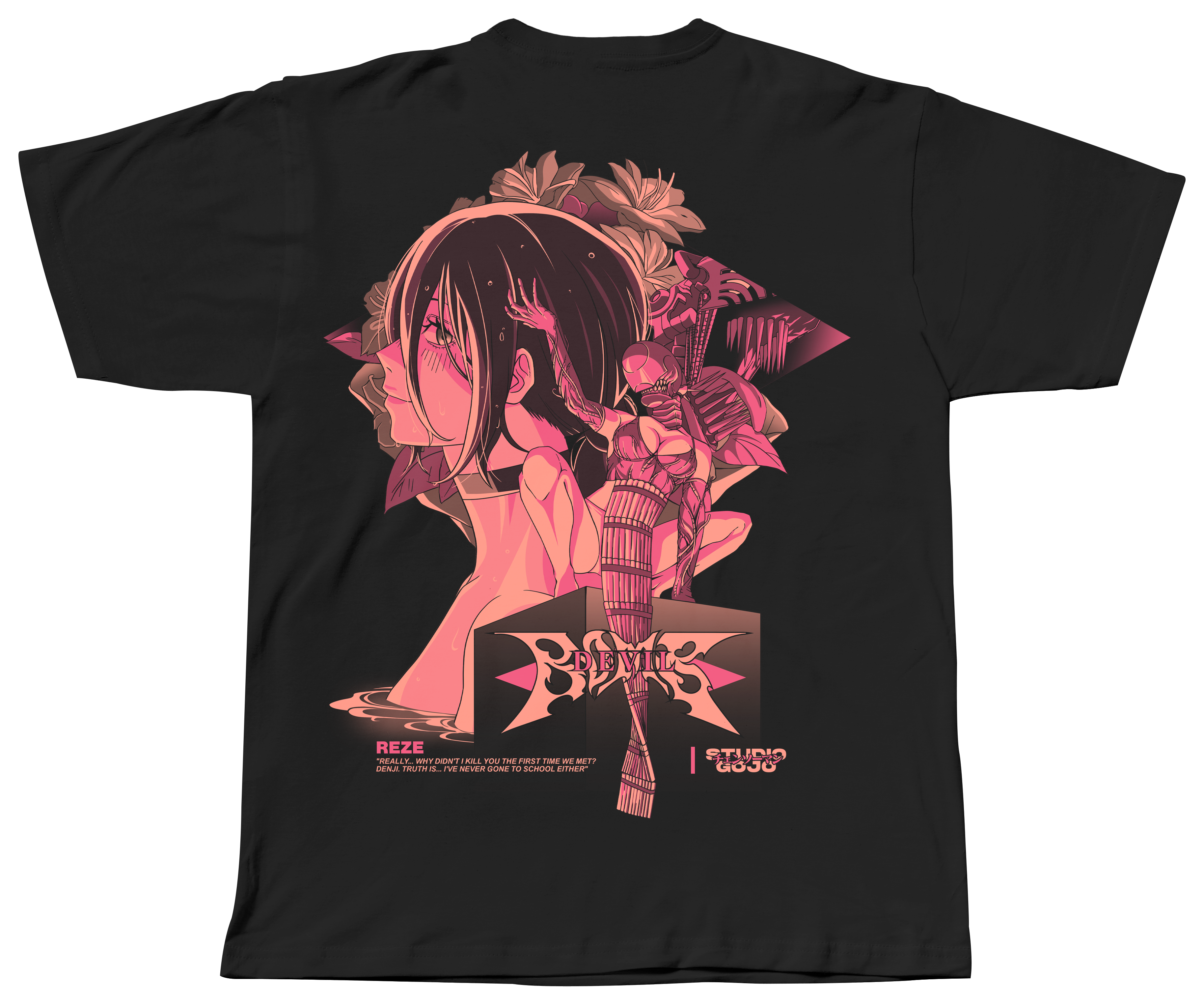 Chainsaw Man - REZE Devil Bomb - Polera Manga Corta doble estampado 3