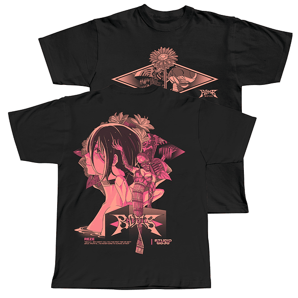 Chainsaw Man - REZE Devil Bomb - Polera Manga Corta doble estampado