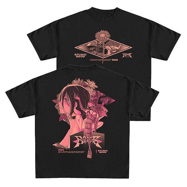 Chainsaw Man - REZE Devil Bomb - Polera manga corta OVERSIZE