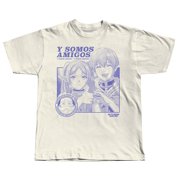 Frieren & Himmel - "Y somos amigos" - Polera manga corta 