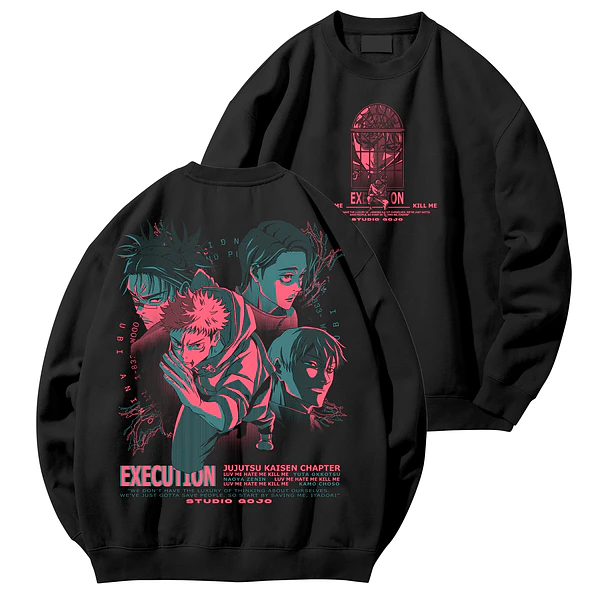 Itadori Yuji "execution" - Jujutsu Kaisen - Poleron Polo DOBLE ESTAMPADO