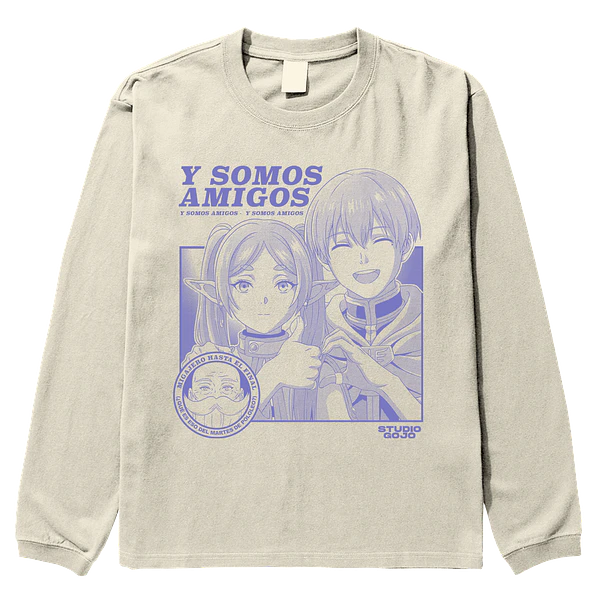 Frieren & Himmel - "Y somos amigos" - Polera manga larga SOLO FRONTAL