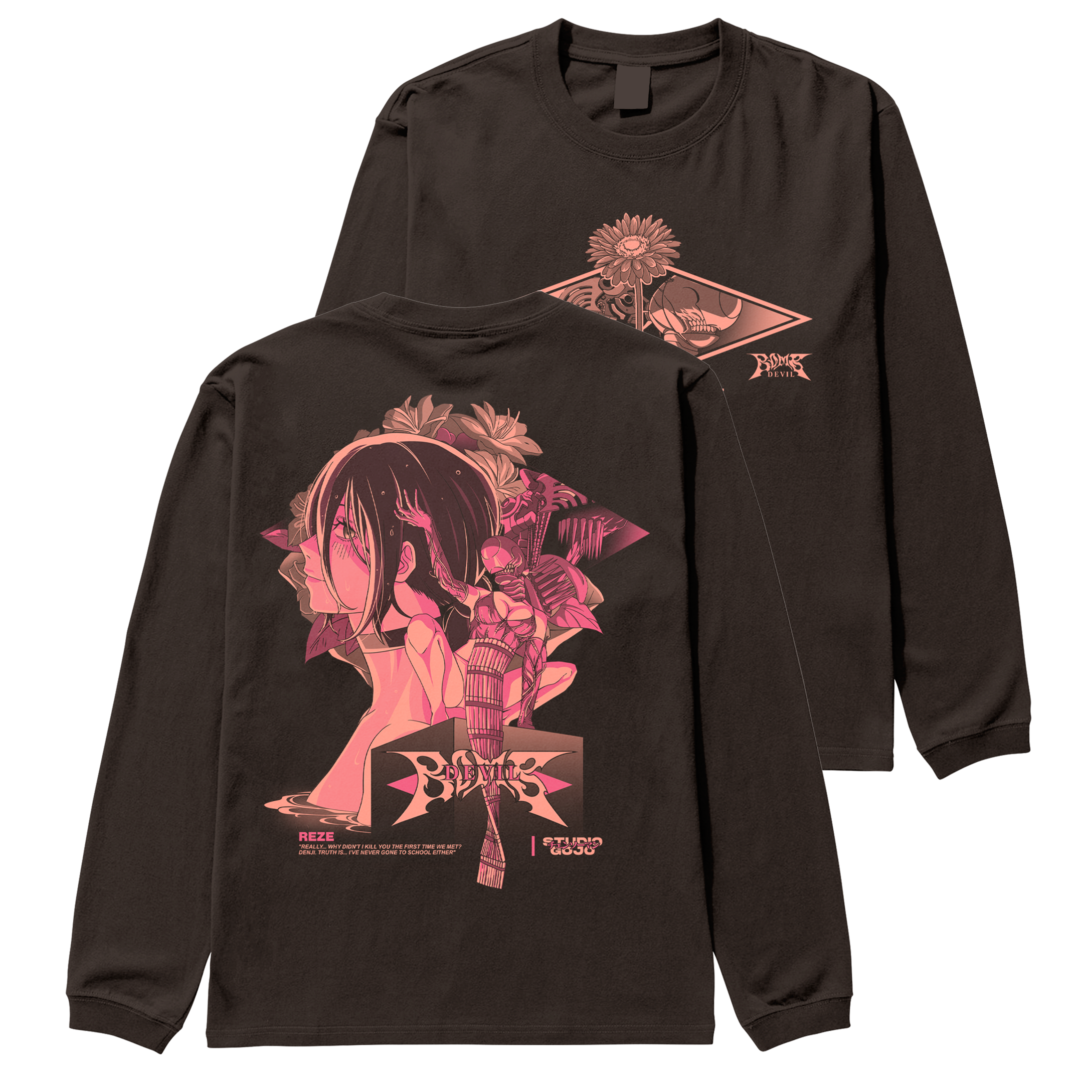 Reze Devil Bomb - Chainsaw Man - Polera manga larga DOBLE ESTAMPADO 4
