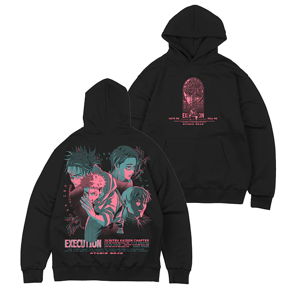 Itadori Yuji "execution" - Jujutsu Kaisen - Poleron Canguro DOBLE ESTAMPADO