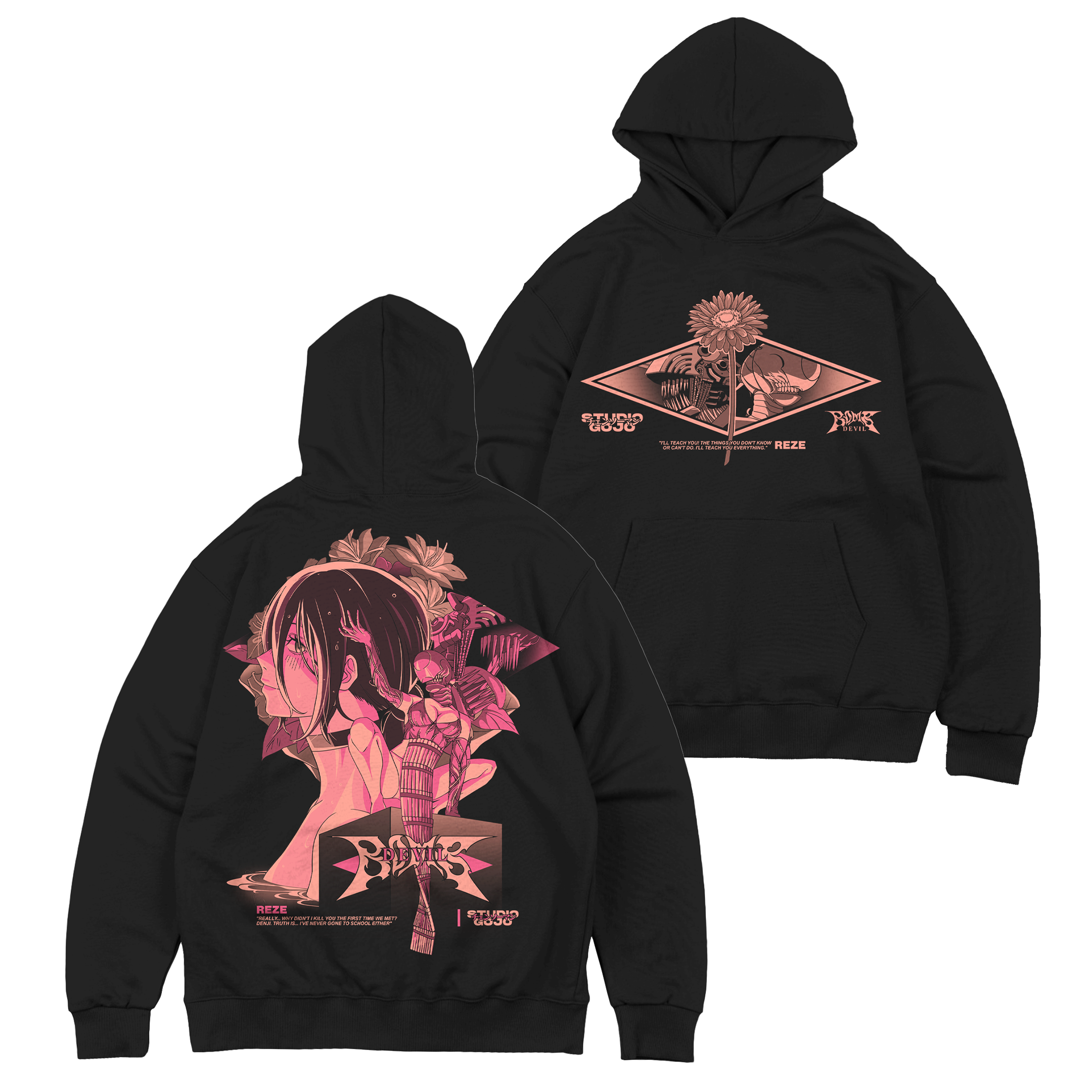 Reze Devil Bomb - Chainsaw Man - Poleron Canguro DOBLE ESTAMPADO 1