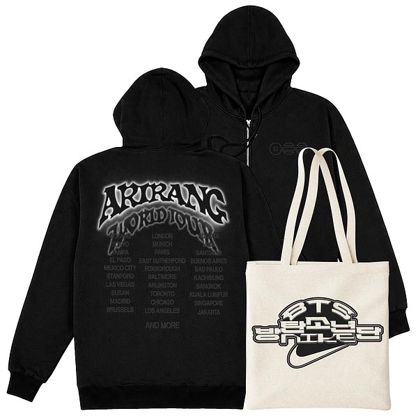PACK PROMO NIKE Poleron con cierre BTS Arirang + Tote Bag 