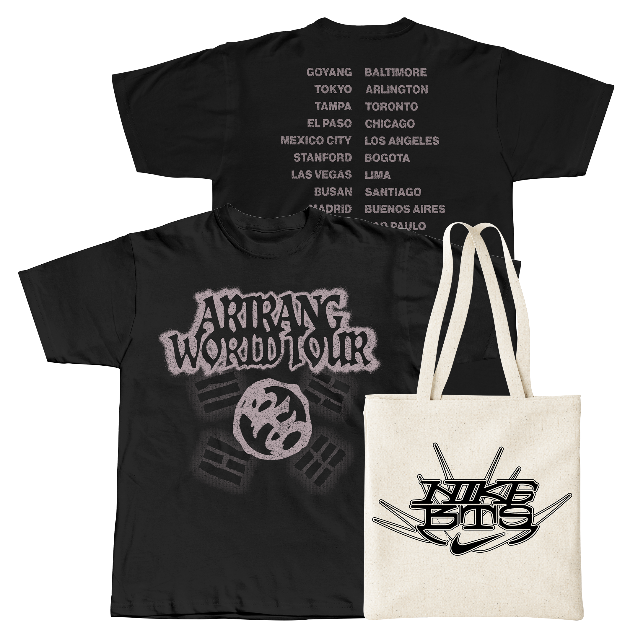 PACK PROMO NIKE Polera BTS Arirang #1 + Tote Bag  2