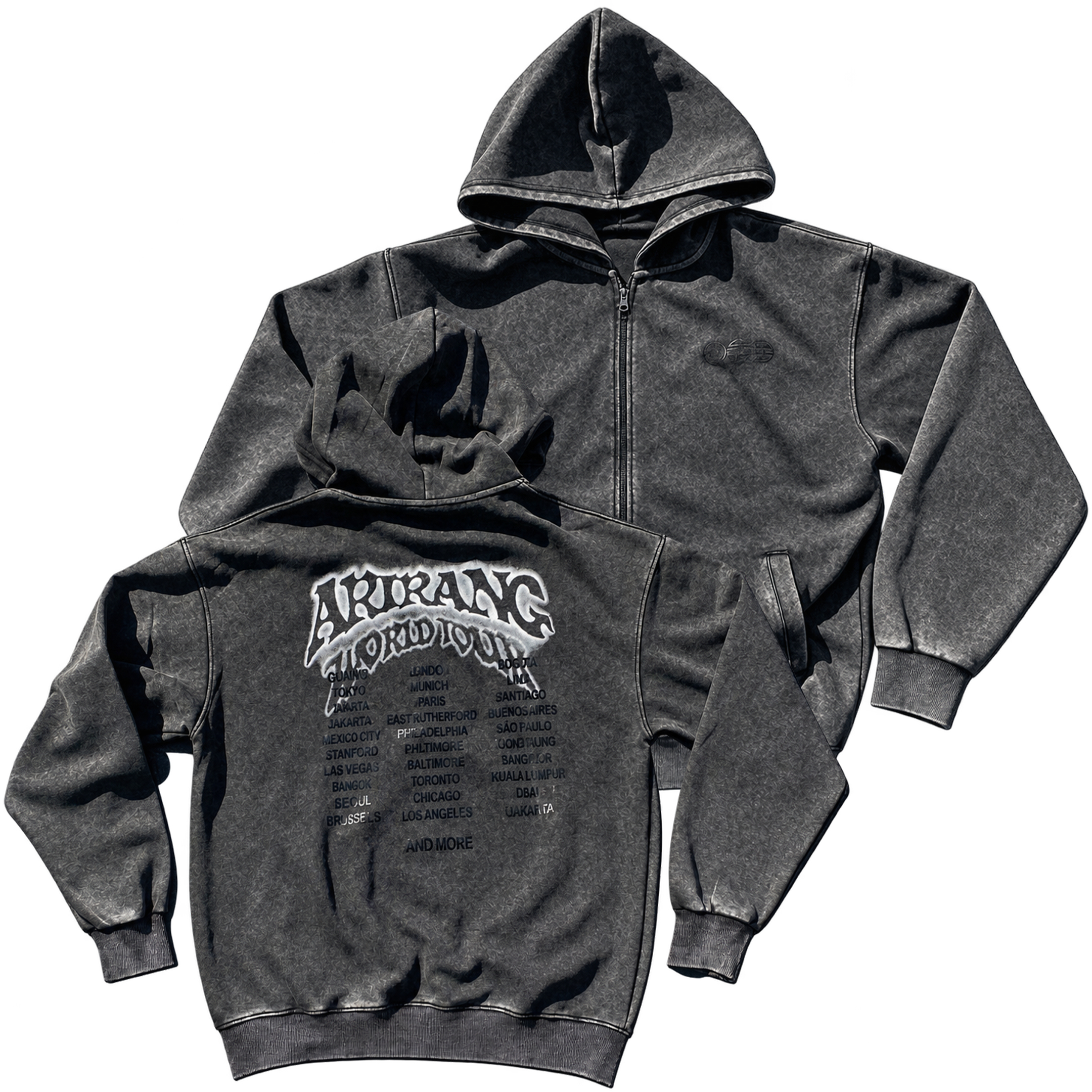 BTS Arirang #3 CON CIERRE- Merch Tour - Poleron Acid Wash - EDICIÓN LIMITADA 1
