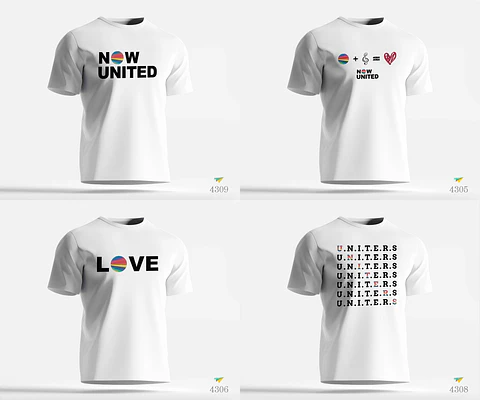 5 Artes Camisas Now United Editável em Corel Draw