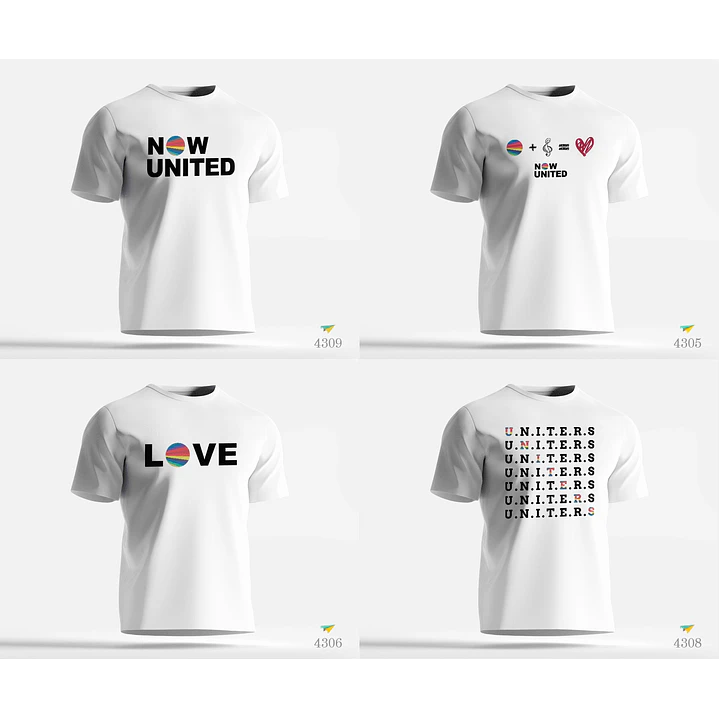 5 Artes Camisas Now United Editável em Corel Draw 1