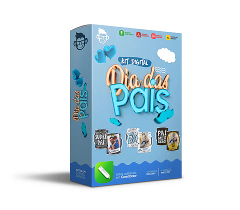 20 Artes Caneca Dia dos Pais P4 Editável em Corel Draw