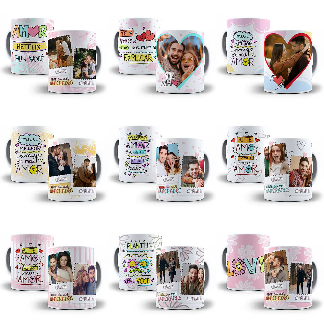 20 Artes Caneca Dia dos Namorados P3 Editável Cdr + Png 2