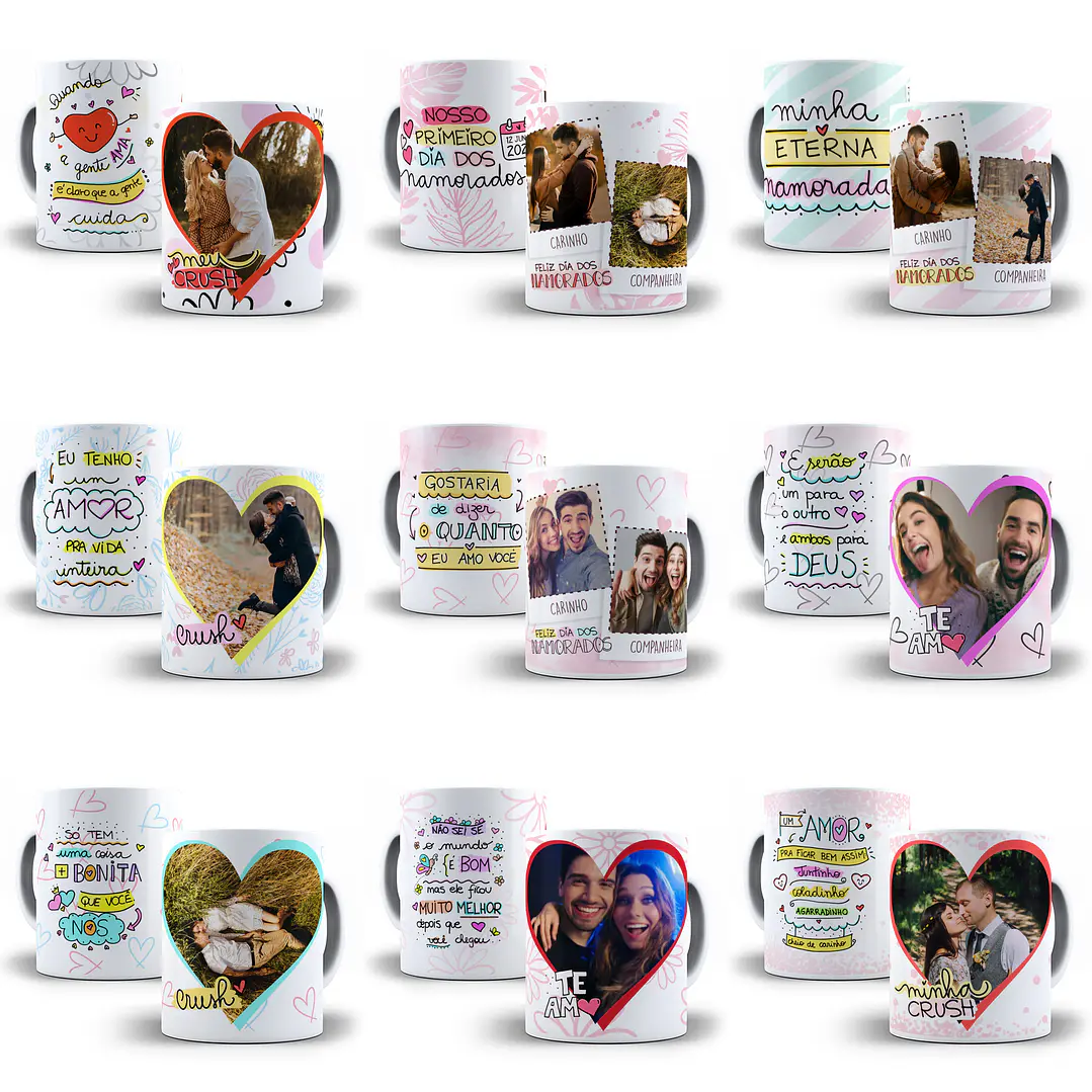 20 Artes Caneca Dia dos Namorados P3 Editável Cdr + Png 3