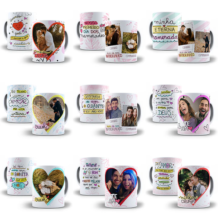 20 Artes Caneca Dia dos Namorados P3 Editável Cdr + Png 3