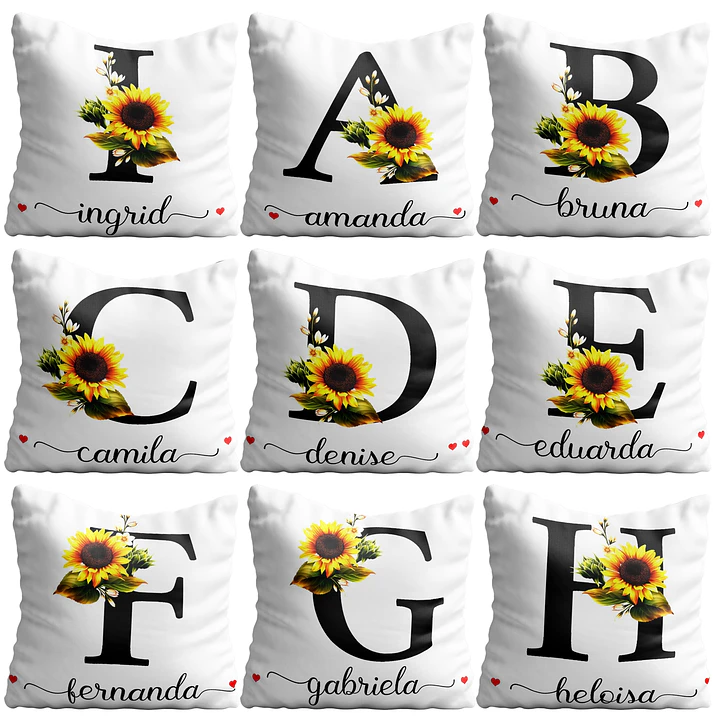 26 Artes Caneca Alfabeto Girassol Editável em Corel Draw 5